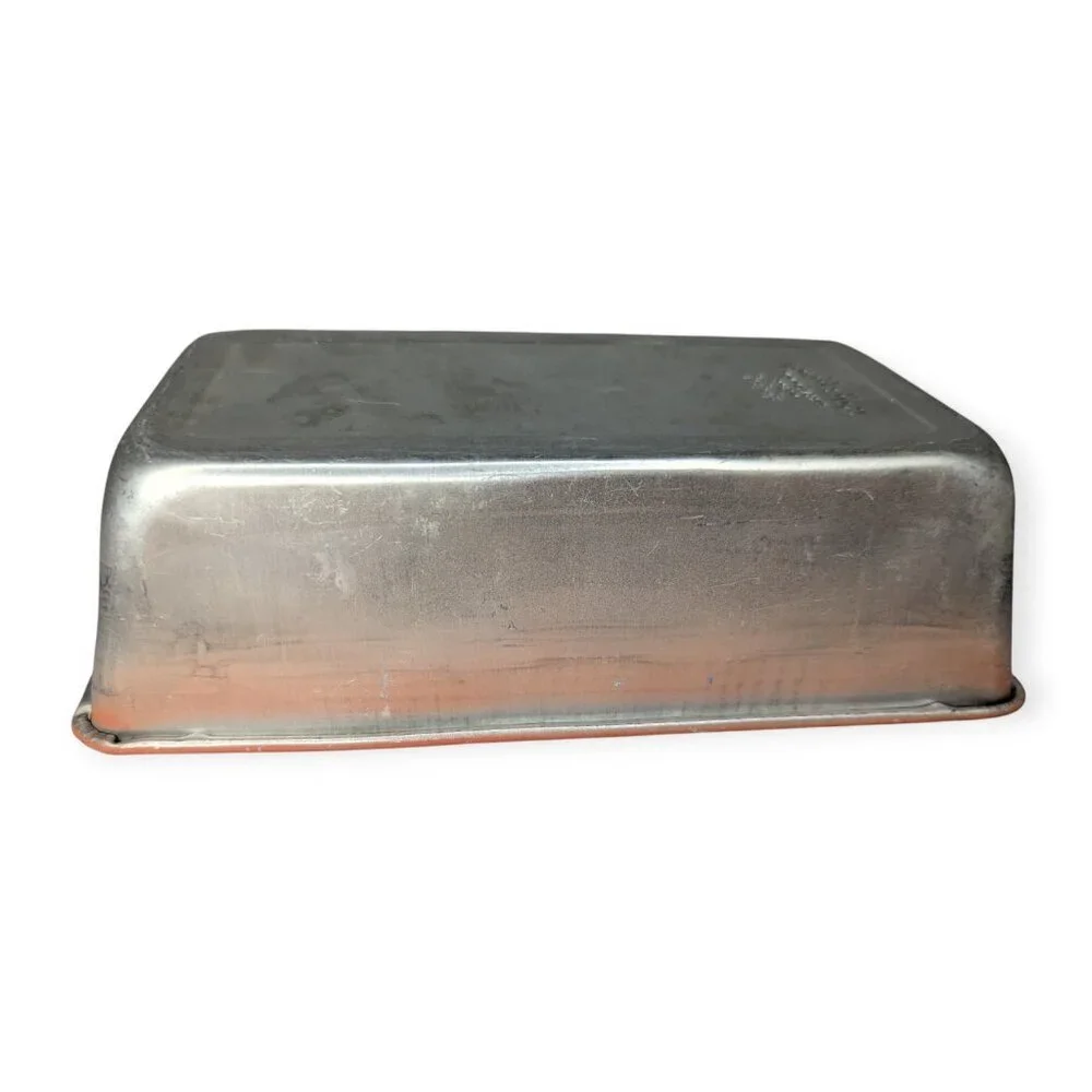 Vintage Bake King Light Terracotta Enameled Aluminum Rectangle Cake Pan